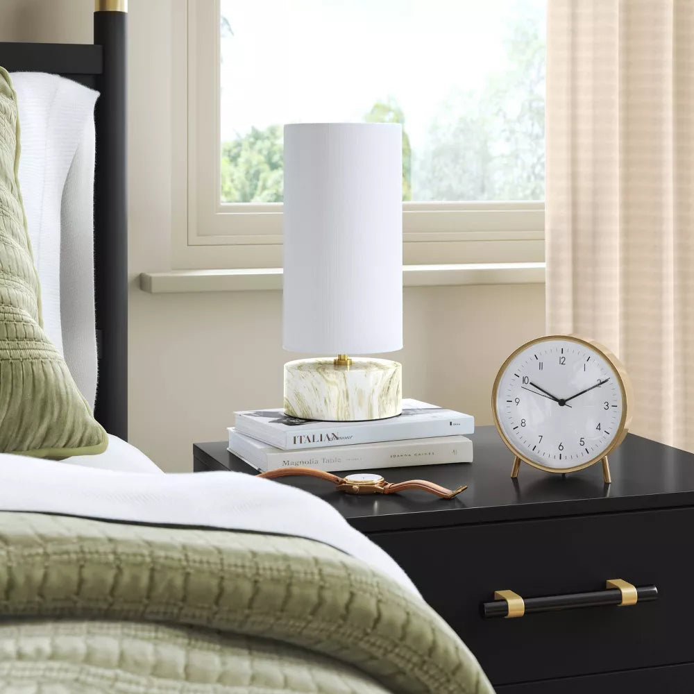 6 Inch Polished Metal Analog Alarm Table Clock view 3