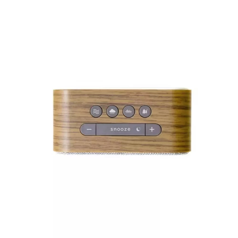 Wood Grain Frame Fabric Digital Alarm Clock With Sleep Sound Machine view 3