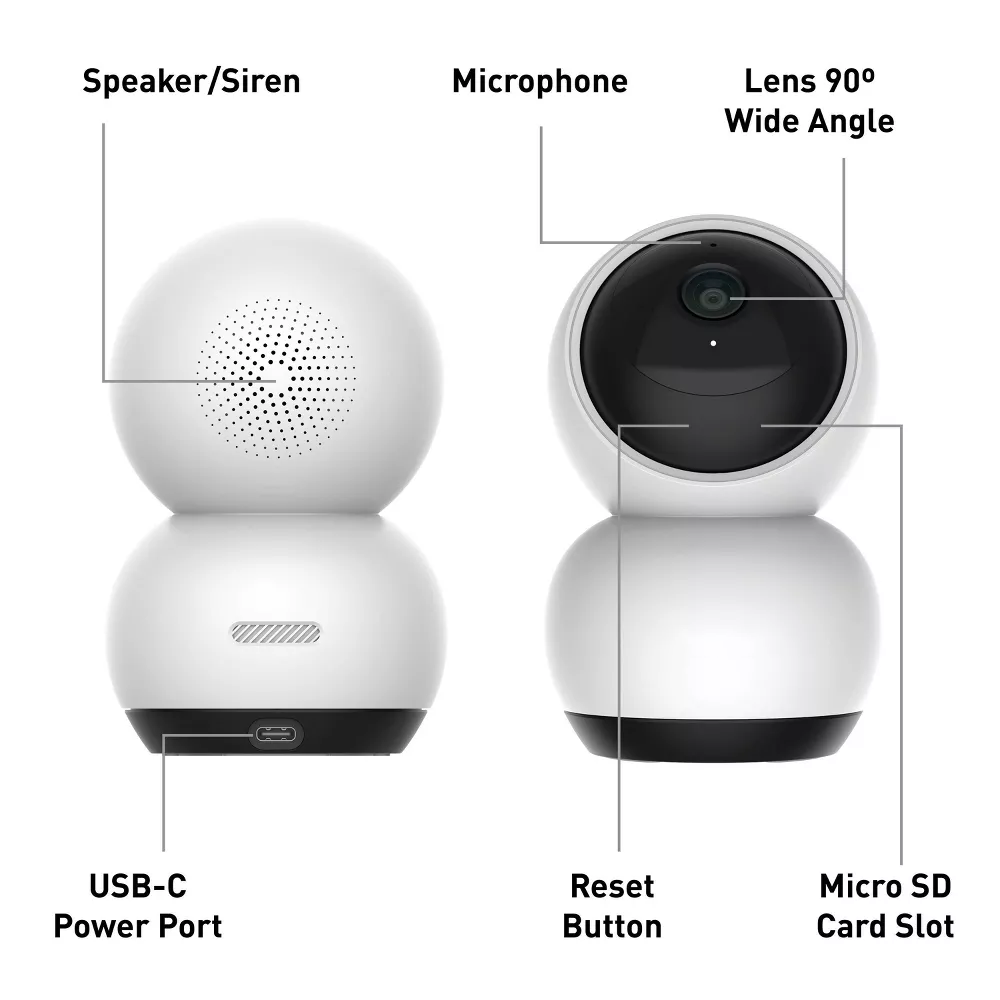 2K PTZ Wi-Fi Indoor Smart Security Camera view 3